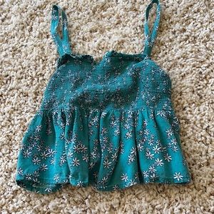 Green Flower Tank Top